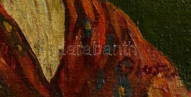 Glatz jelzéssel: Női portré, olaj, vászon, 26,5×21,5 cm