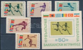 1963 Balkán sportjátékok sor Mi 1399-1403 + blokk 11