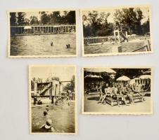 cca 1935 Debrecen, városi strandfürdő 4 db fotó, 5,5×8 cm (4×)