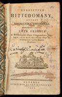 Tóth Ferentz: Keresztyén hittudomány avvagy dogmátika theologia készítette. Készítette, 's kiadta --. Győr, 1804, Streibig József, XX+4+666+10 p. Korabeli félbőr-kötés, kopott borítóval, kopott, sérült gerinccel, a szennylapok hiányoznak, foltos lapokkal, korabeli névbejegyzésekkel.