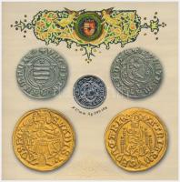 2007. 1Ft-100Ft (7xklf) forgalmi sor, benne "Berán Lajos és a pengő" Ag emlékérem (10g/0.9...