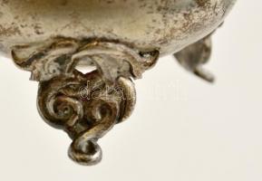 Ezüst (Ag.) fűszertartó párban 2 db fűszer kiskanállal, jelzett, mesterjeggyel (BU), üvegbetét nélkü...