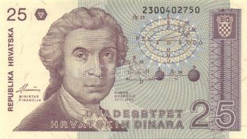 Horvátország 1991-93. 1D, 5D, 10D, 25D, 100D, 2000D, 50.000D, 100.000D T:I