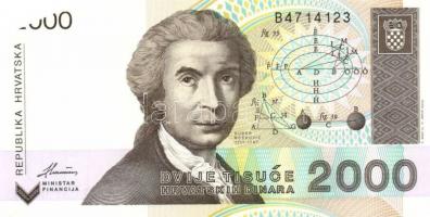 Horvátország 1991-93. 1D, 5D, 10D, 25D, 100D, 2000D, 50.000D, 100.000D T:I