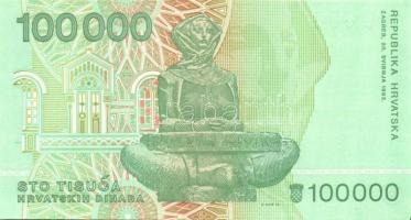 Horvátország 1991-93. 1D, 5D, 10D, 25D, 100D, 2000D, 50.000D, 100.000D T:I