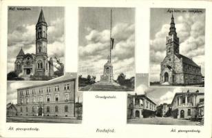 Budapest XXII. Budafok, országzászló, állami pincegazdaság, református és ágostai hitvallású evangélikus templom