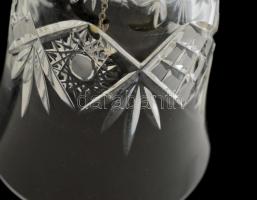 Ólomkristály csiszolt csengő, hibátlan, m:15 cm