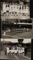 1936 Tenészmérkőzés a XI. ker. Villányi úti pályán, BLKE-BBTE, BLKE-FTC, 3 db feliratozott, pecséttel jelzett fotó Pobuda Alfréd műterméből, 12x17 cm
