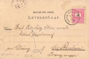 1898 Pápa, Honvéd szobor, Római katolikus templom, Református iskola, színház, floral, Art Nouveau. ...