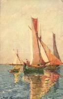 15 db RÉGI művész motívumlap 1 Disney lappal / 15 pre-1945 art motive postcards with one Disney post...