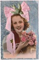 15 db RÉGI művész motívumlap 1 Disney lappal / 15 pre-1945 art motive postcards with one Disney post...