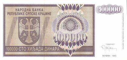 Horvátország/Krajina Szerb Köztársaság 1993. 100.000D T:I