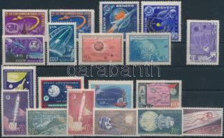 Space research 7 sets + 1 stamp, Űrkutatás motívum 7 db sor + 1 db önálló érték