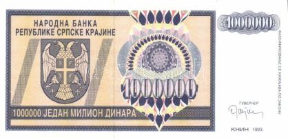 Horvátország/Krajina Szerb Köztársaság 1993. 1000.000D T:I