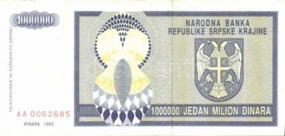 Horvátország/Krajina Szerb Köztársaság 1993. 1000.000D T:I