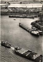 Strasbourg - 4 modern black and white postcards of the port