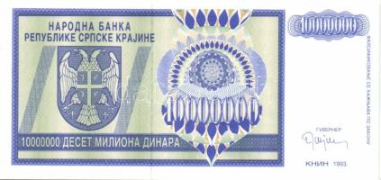 Horvátország/Krajina Szerb Köztársaság 1993. 10.000.000D T:I