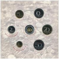 2008. 1Ft-100Ft (7xklf) "Búcsú az egy- és kétforintostól" forgalmi sor dísztokos szettben ...