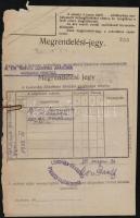 1943 2 db megrendelési jegy a Ludovika Akadémia pecsétjével