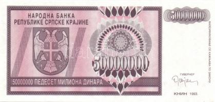 Horvátország/Krajina Szerb Köztársaság 1993. 50.000.000D T:I