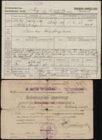 1918-1919 Katonai szabadságolási igazolvány és rokkant személyi lap, 2 db