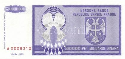 Horvátország/Krajina Szerb Köztársaság 1993. 5000.000.000D T:I