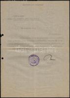 1944 Balassagyarmat, Nógrád vármegye főispánja, Baross József által aláírt hivatalos levél