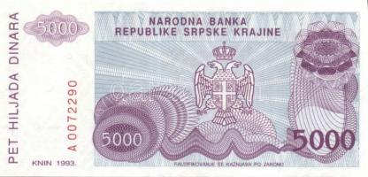 Horvátország/Krajina Szerb Köztársaság 1993. 5000D-50.000.000.000D 10klf db, teljes sor! T:I