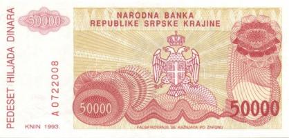 Horvátország/Krajina Szerb Köztársaság 1993. 5000D-50.000.000.000D 10klf db, teljes sor! T:I