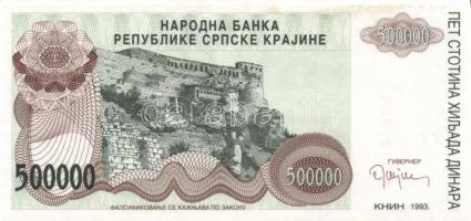 Horvátország/Krajina Szerb Köztársaság 1993. 5000D-50.000.000.000D 10klf db, teljes sor! T:I