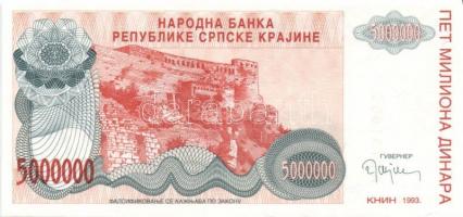 Horvátország/Krajina Szerb Köztársaság 1993. 5000D-50.000.000.000D 10klf db, teljes sor! T:I