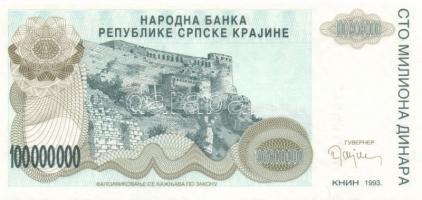 Horvátország/Krajina Szerb Köztársaság 1993. 5000D-50.000.000.000D 10klf db, teljes sor! T:I