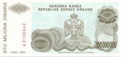 Horvátország/Krajina Szerb Köztársaság 1993. 5000D-50.000.000.000D 10klf db, teljes sor! T:I