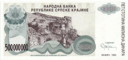 Horvátország/Krajina Szerb Köztársaság 1993. 5000D-50.000.000.000D 10klf db, teljes sor! T:I