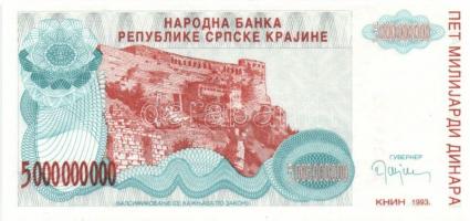 Horvátország/Krajina Szerb Köztársaság 1993. 5000D-50.000.000.000D 10klf db, teljes sor! T:I