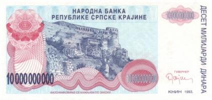 Horvátország/Krajina Szerb Köztársaság 1993. 5000D-50.000.000.000D 10klf db, teljes sor! T:I
