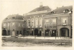 Nagymihály, Michalovce; Metsky dom / városháza, Durocik cukrászdája, Rehák és Spol üzlete / town hall, confectionery, shops, photo