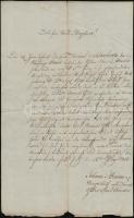 1834 Német nyelvű levél Boráros József aláírásával