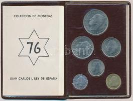 Spanyolország 1976. 50c-100Ptas (6xklf) forgalmi szett, műanyag tokban T:1 Spain 1976. 50 Centimos - 100 Pesetas (6xdiff) coin set in plastic case C:UNC