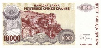 Horvátország/Krajina Szerb Köztársaság 1994. 1000D, 10.000D. 500.000D, 1000.000D, 10.000.000D teljes...