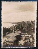 cca 1930 Balatonaliga és Balatonvilágos vasútállomások, 2 db fotó, 9x11,5 és 11x8,5 cm