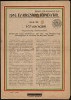 1946 Bp., 1946. évi országos törvénytár I. törvénycikk