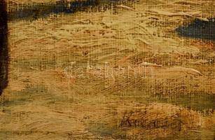 Kádár jelzéssel: Parasztlány az udvaron. Olaj, karton, keretben, 25×20 cm