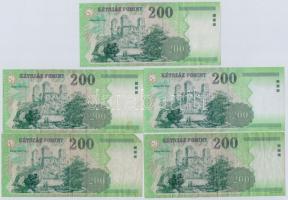 1998-2007. 200Ft (5x) T:III