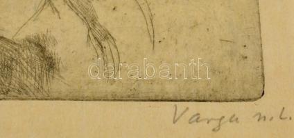 Varga Nándor Lajos (1895-1978): Női portré. Rézkarc, hártyapapír, jelzett, 16,5×17 cm