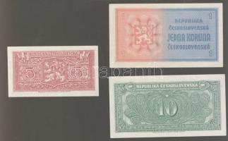 Csehszlovákia 1945-46. 1K, 5K, 10K T:I