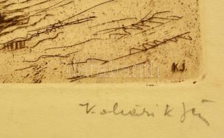 Kohári Kucharik Jenő (?-?): Torockói menyasszony. Színezett rézkarc, papír, jelzett,  19,5×14,5 cm