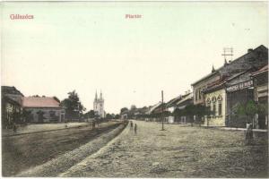 Gálszécs, Secovce; Piac tér, Markovics Testvérek üzlete / market square, shops (EK)