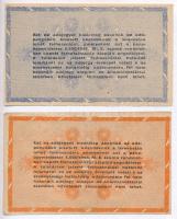 1946. 10.000.000AP sárgás, vízjeles papír + 100.000.000AP mindkettő sorozat- és sorszám nélkül T:III