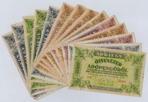 1946. 15db-os vegyes adópengő bankjegy tétel T:III,III-